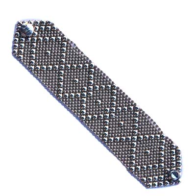 Sergio Gutierrez Liquid Metal Bracelet Wide Diamond Pattern