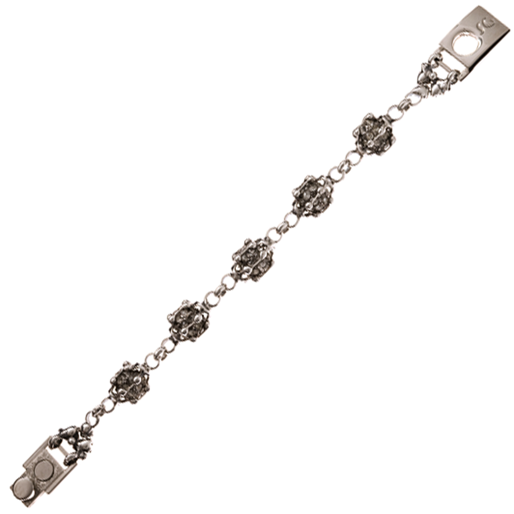 Sergio Gutierrez Liquid Metal Crystal Fireball Bracelet Together Anitque Silver RTB 25