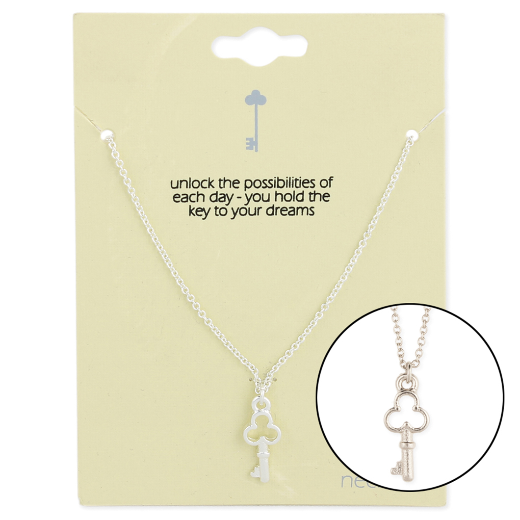 Silver Fever® Gift Ready Tiny Charm Necklace Old Key