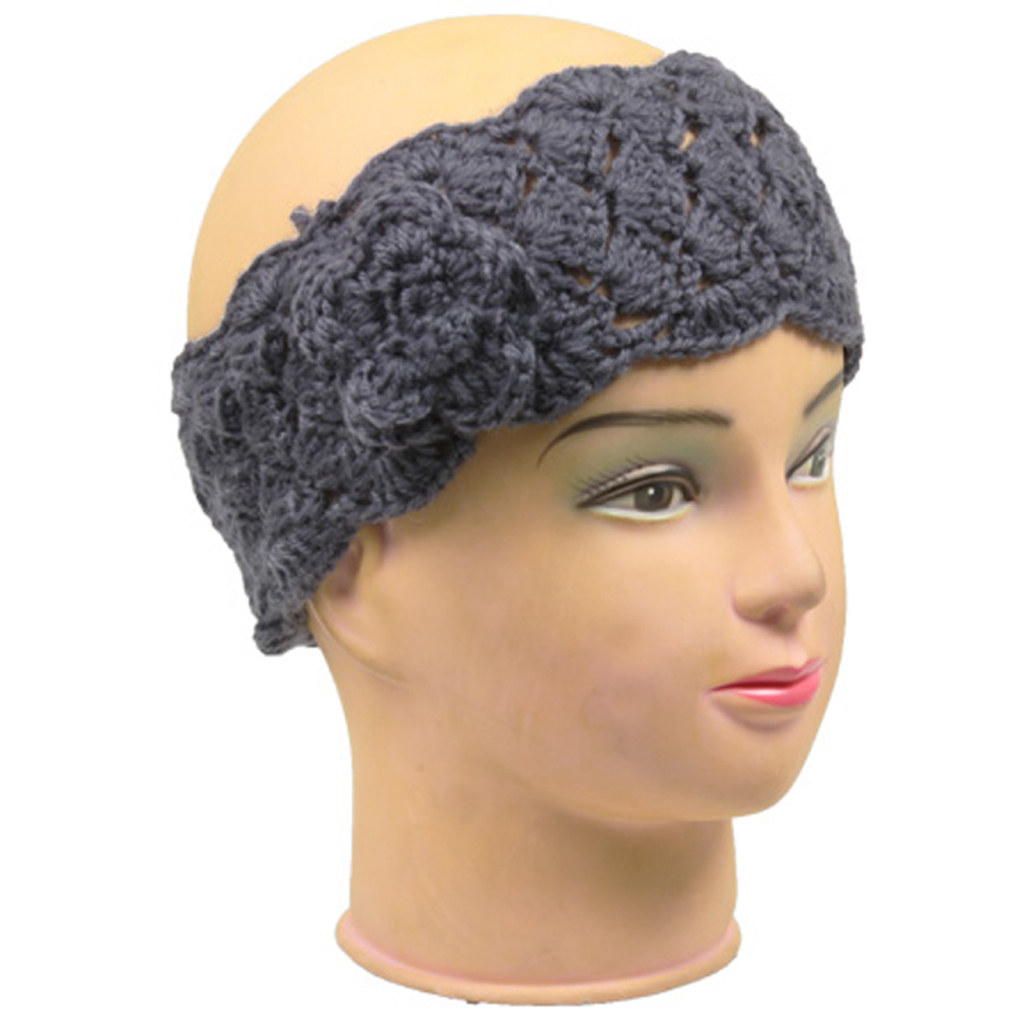 Silver Fever Braided Crochet Headband Hair band Head wrap Earmuff with Flower