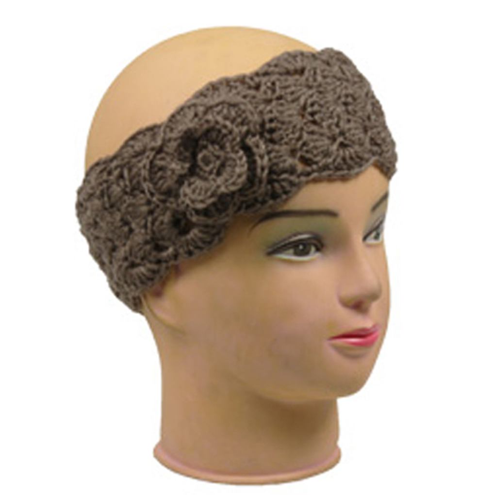 Silver Fever Braided Crochet Headband Hair band Head wrap Earmuff with Flower