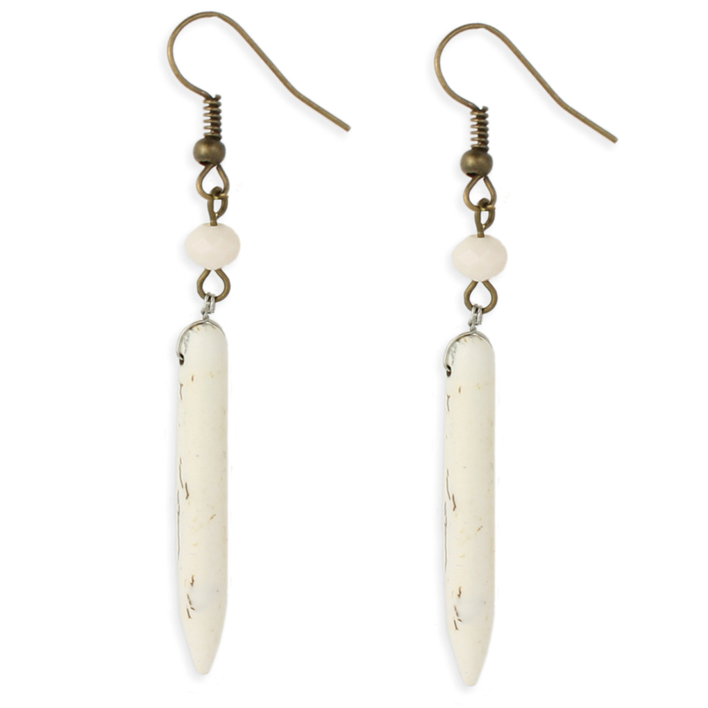 Silver Fever® Stone and Metal Drop Earrings