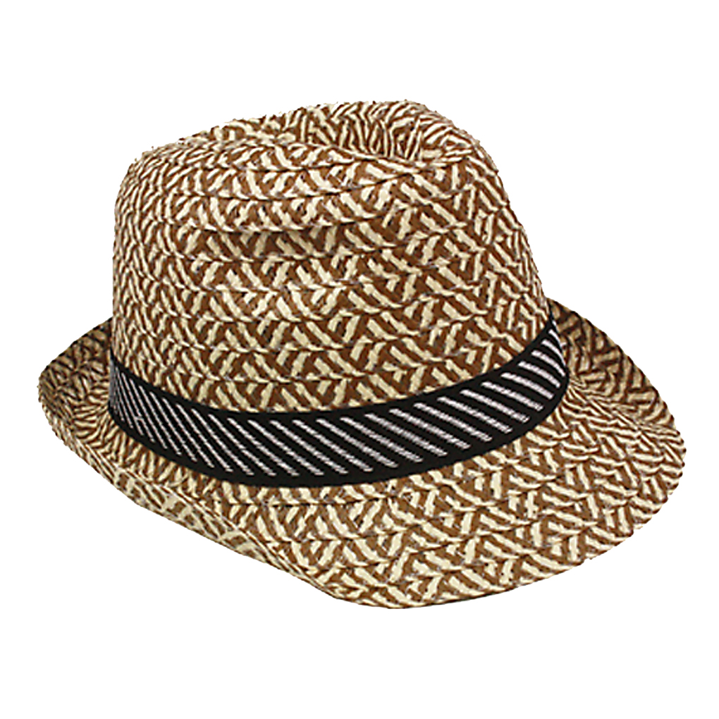 Silver Fever Patterned and Banded Cloth Fedora