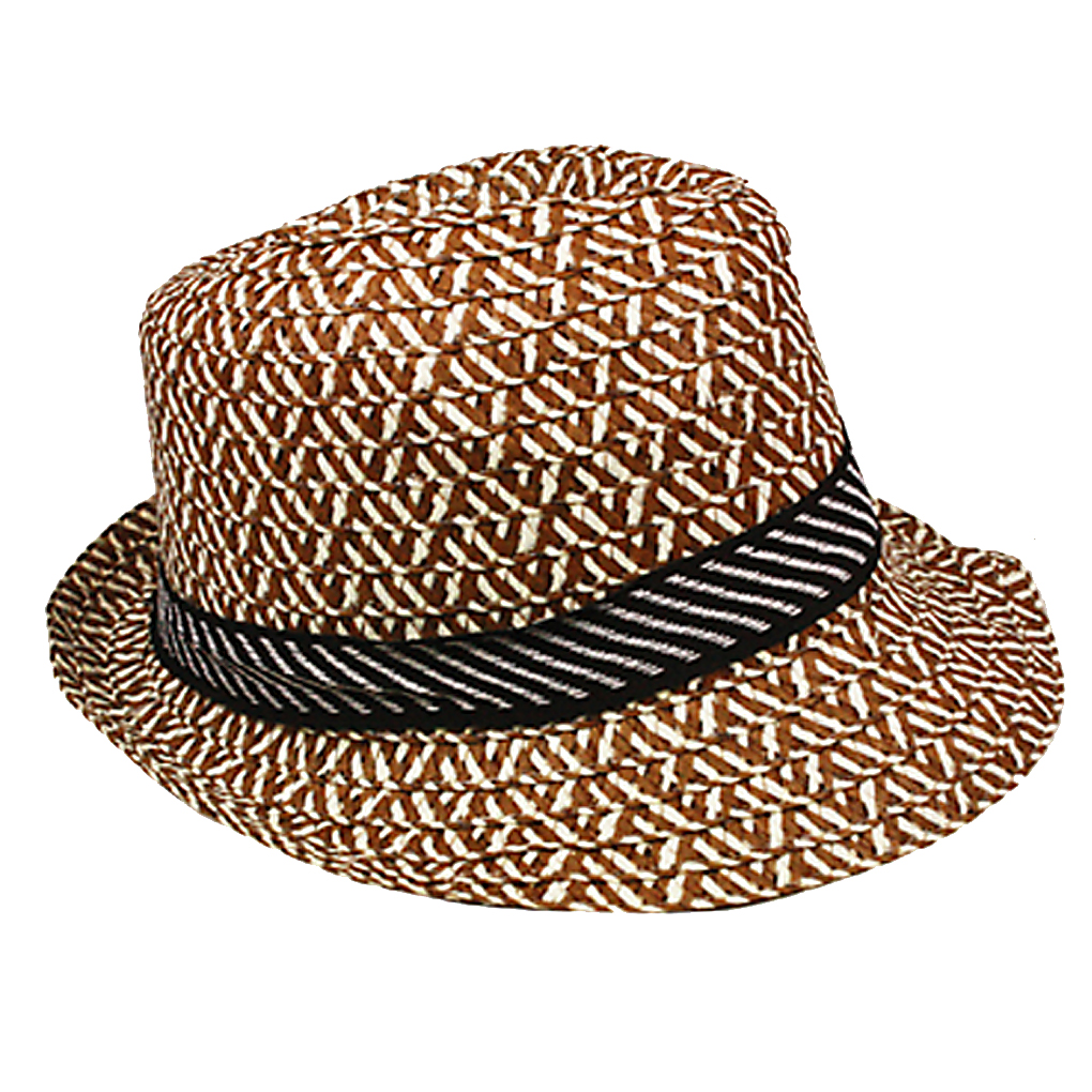 Silver Fever Patterned and Banded Cloth Fedora