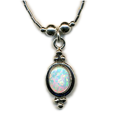 OPAL Sterling Silver NECKLACE 16 Liquid Silver Handmade