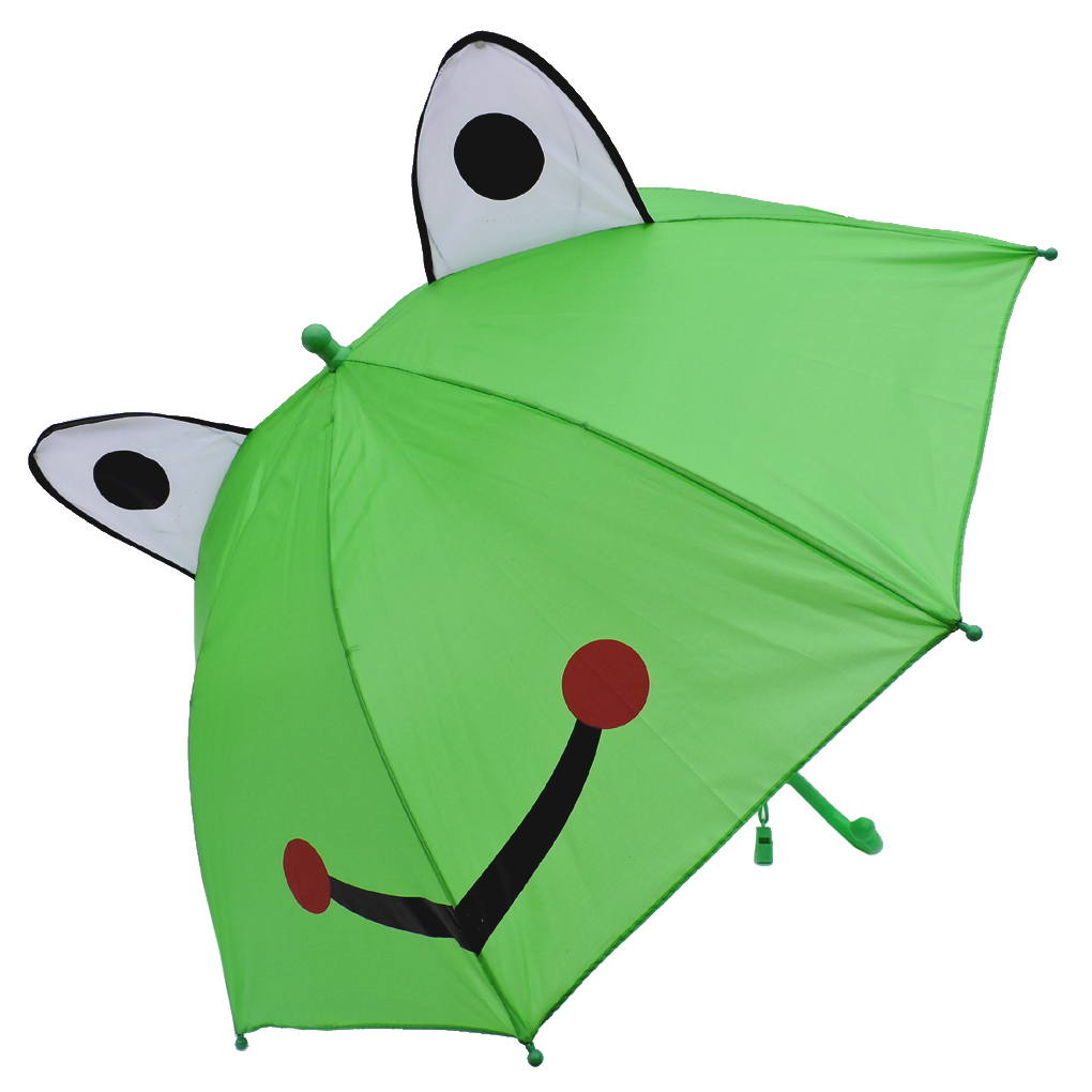Fashionista Kids Animal Umbrella Sun Rain Protection Windproof Smiling Frog