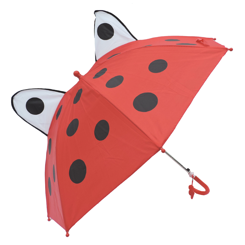 Fashionista Kids Animal Umbrella Sun Rain Protection Windproof Lady Bug