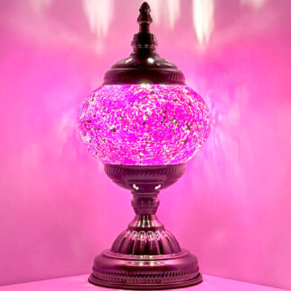 Handcrafted Mosaic Turkish Table Lamp - Lavender Field