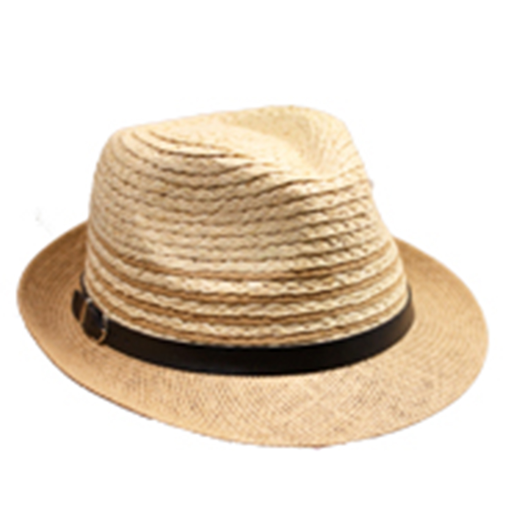 Silver Fever Stripped Panama Fedora Hat for Men or Women Tan Sand