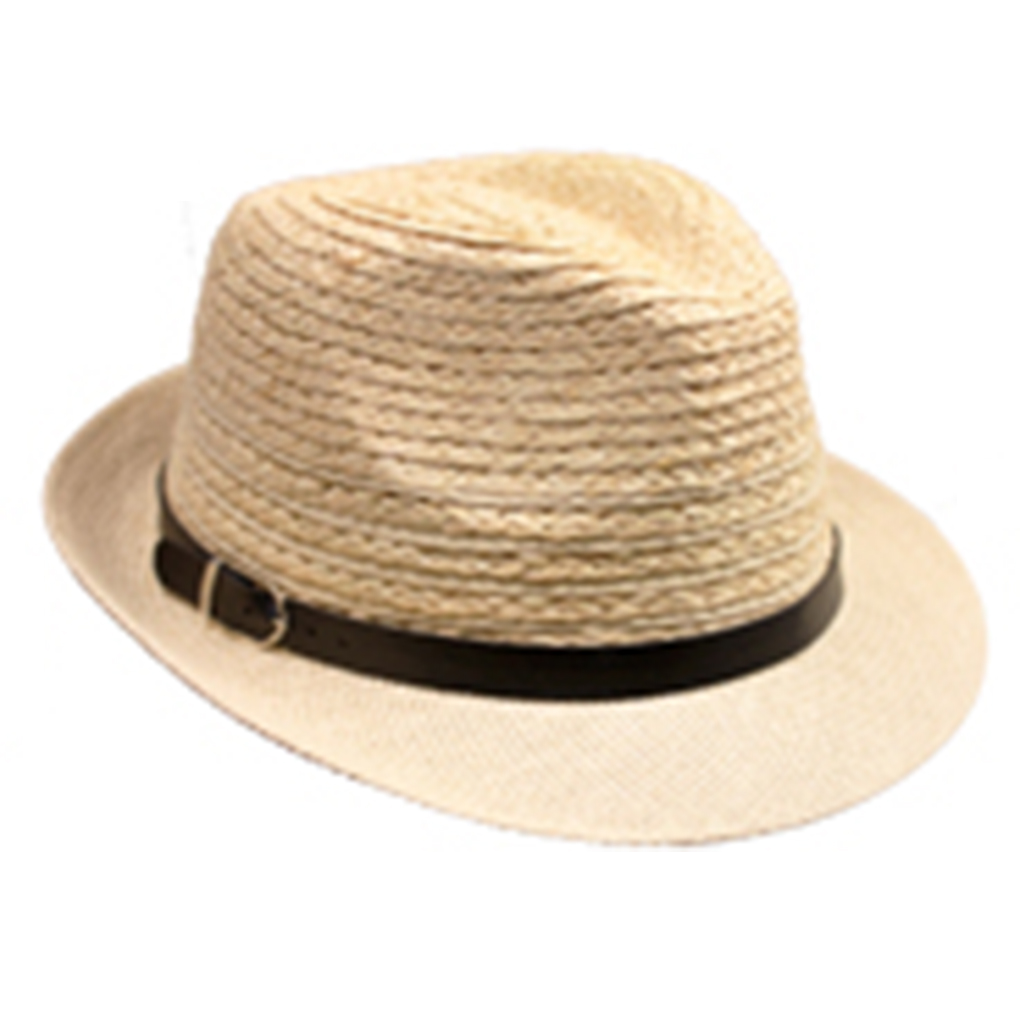 Silver Fever Stripped Panama Fedora Hat for Men or Women Sand