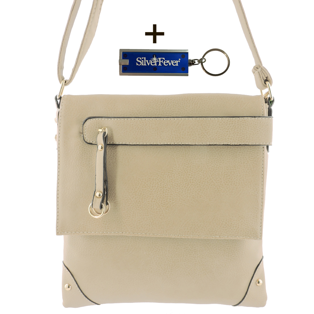 Silver Fever Fashion Crossbody Hipster Tote Indie Designed Handbag APRICOT Tassle