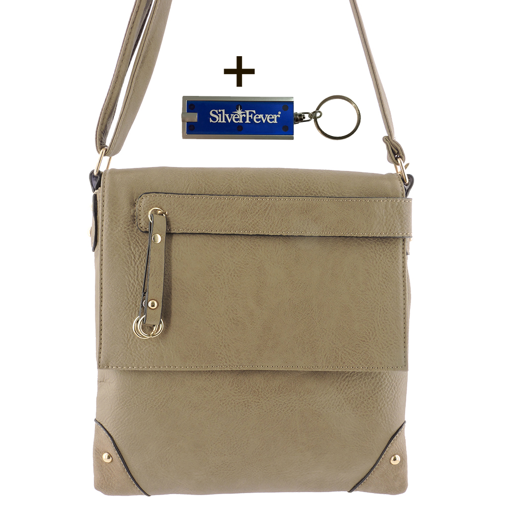 Silver Fever Fashion Crossbody Hipster Tote Indie Designed Handbag Khaki Tassle