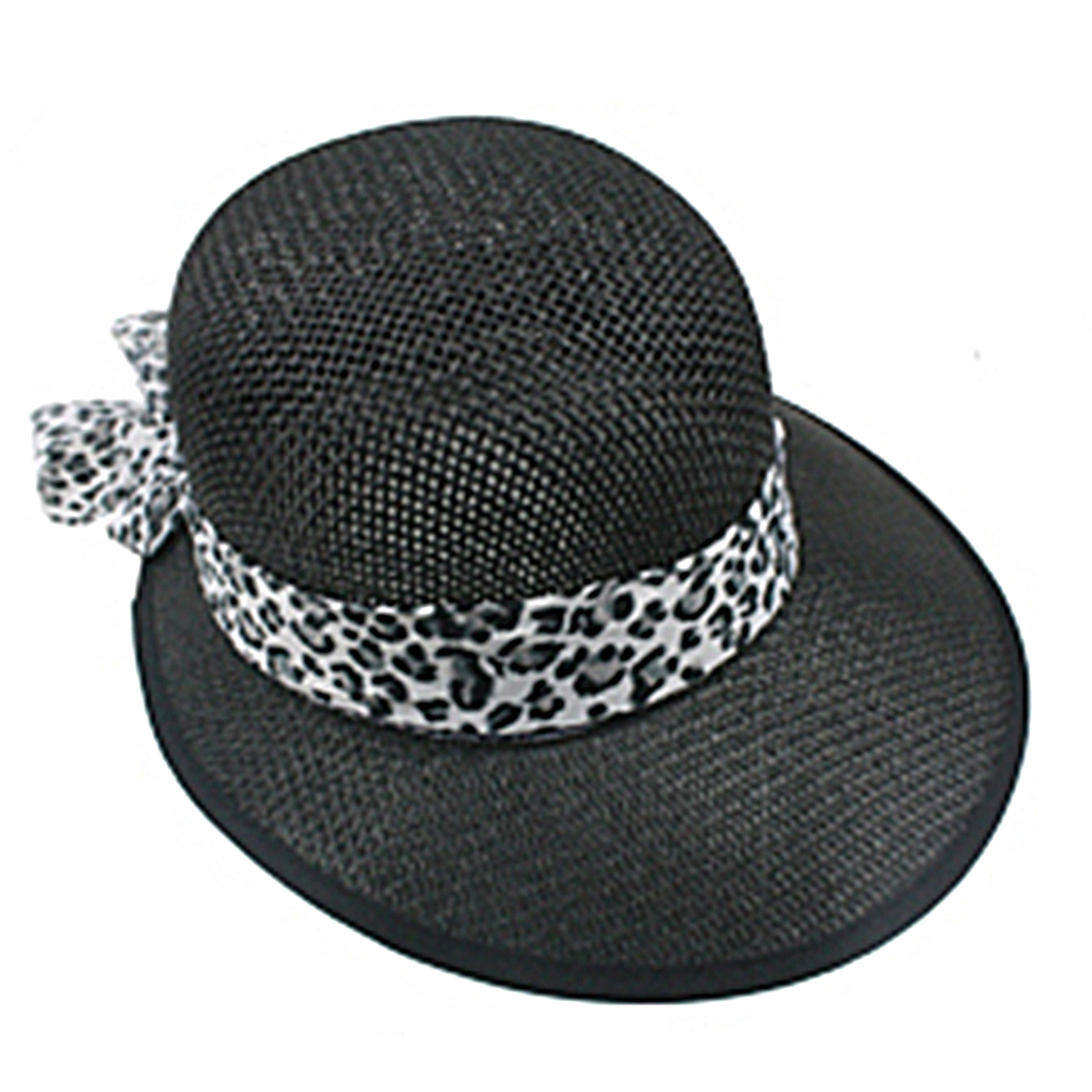 Silver Fever Women Summer Fancy Sun Hat Fits All Black with cheetah