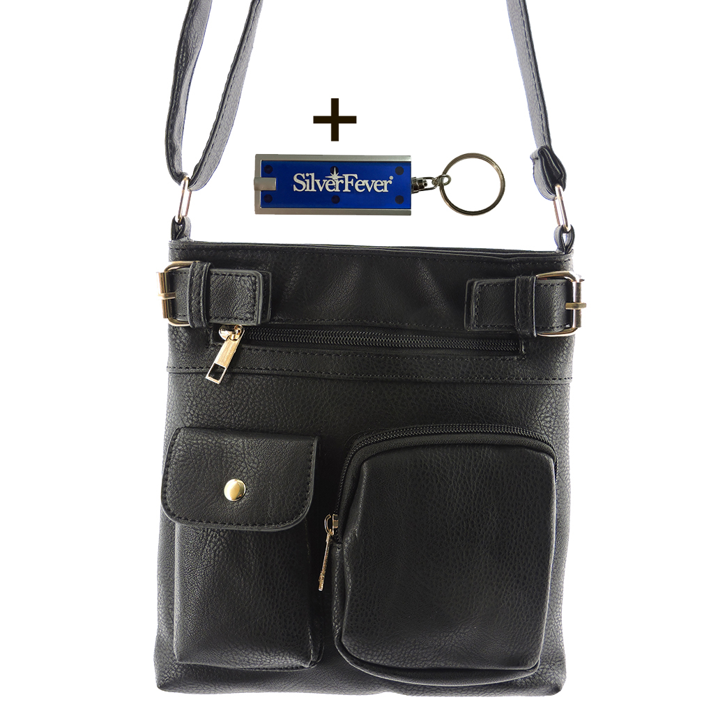 Silver Fever Fashion Crossbody Hipster Tote Indie Designed Handbag Black  3 Pck