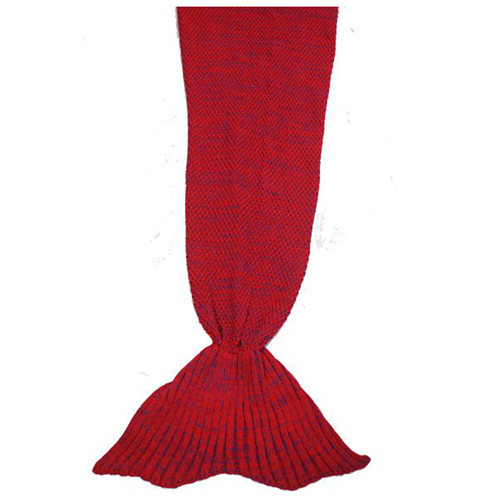 SILVEREFEVER Handmade High Density Thick Mermaid Blanket, Soft Warm for All Seasons, Sweet Gift - Red Cable Knit
