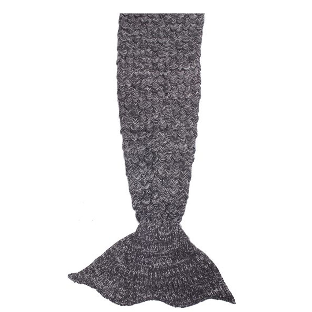 SILVEREFEVER Handmade High Density Thick Mermaid Blanket, Soft Warm for All Seasons, Sweet Gift - Grey Fish Scale Knit