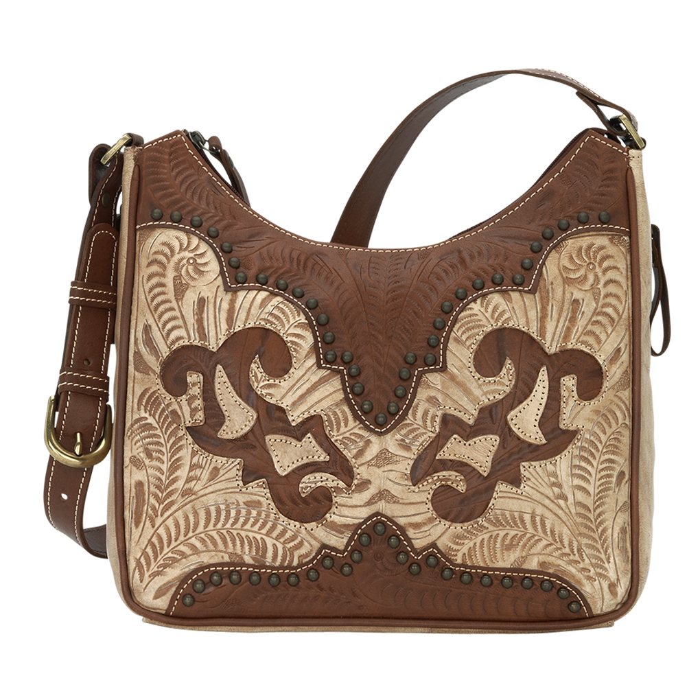American West Leather - Shoulder Handbag Hobo  Brown - Annie's Secret - Concealed Carry