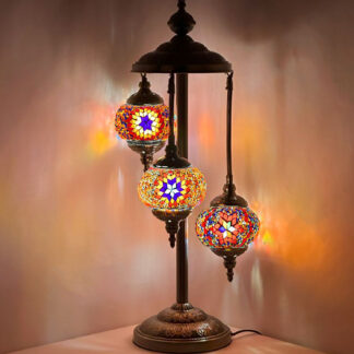 Mix Floral Moroccan Mosaic Turkish Lamp 3 Lanterns