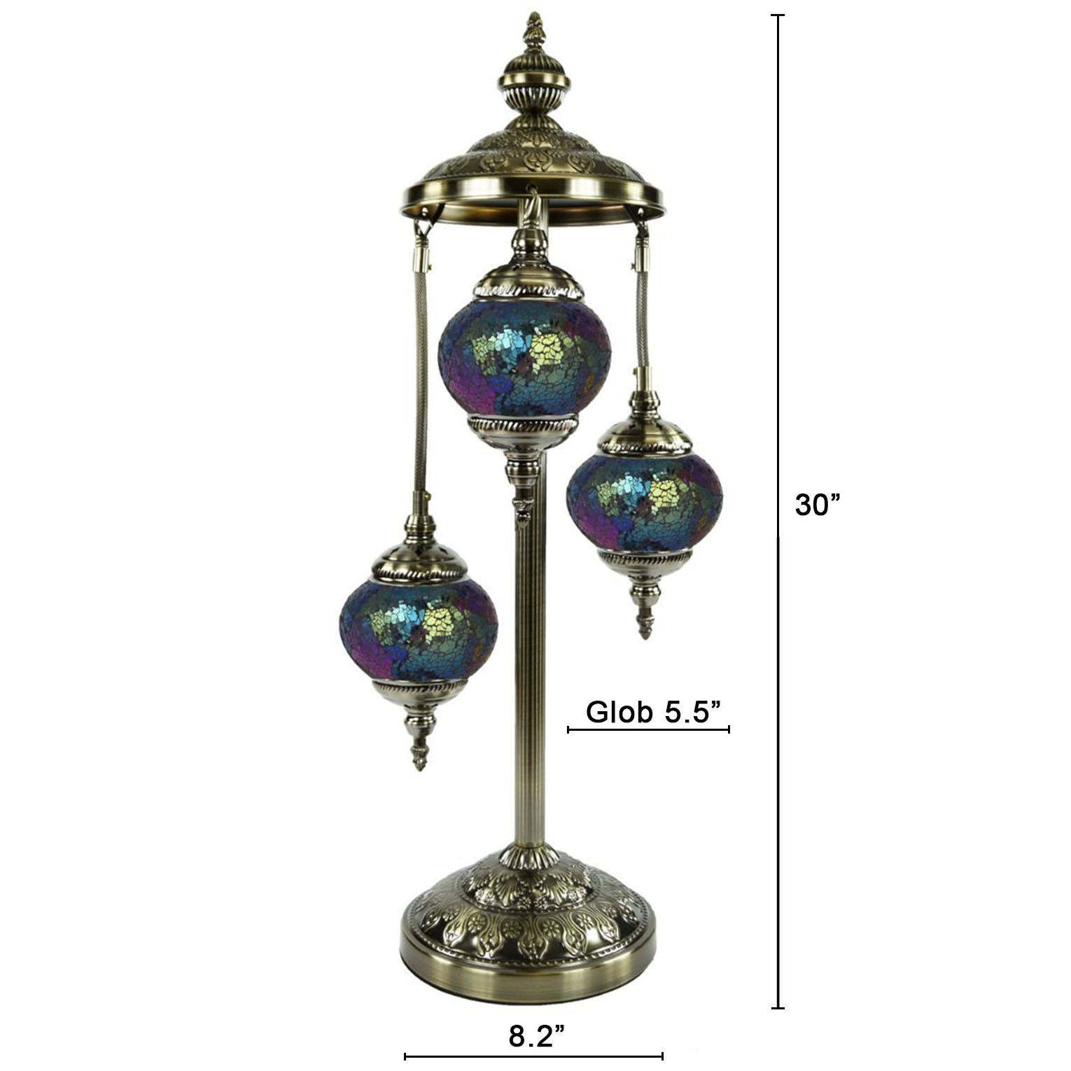 DEMMEX Handmade Moroccan Mosaic Table Lamp – 15" Boho Accent Light, Pink