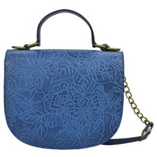 Anuschka Leather Tooled Butterfly Ocean Flap Crossbody