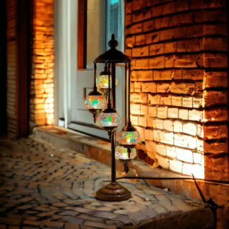 Mosaic Floor Lamp 5 Lanterns